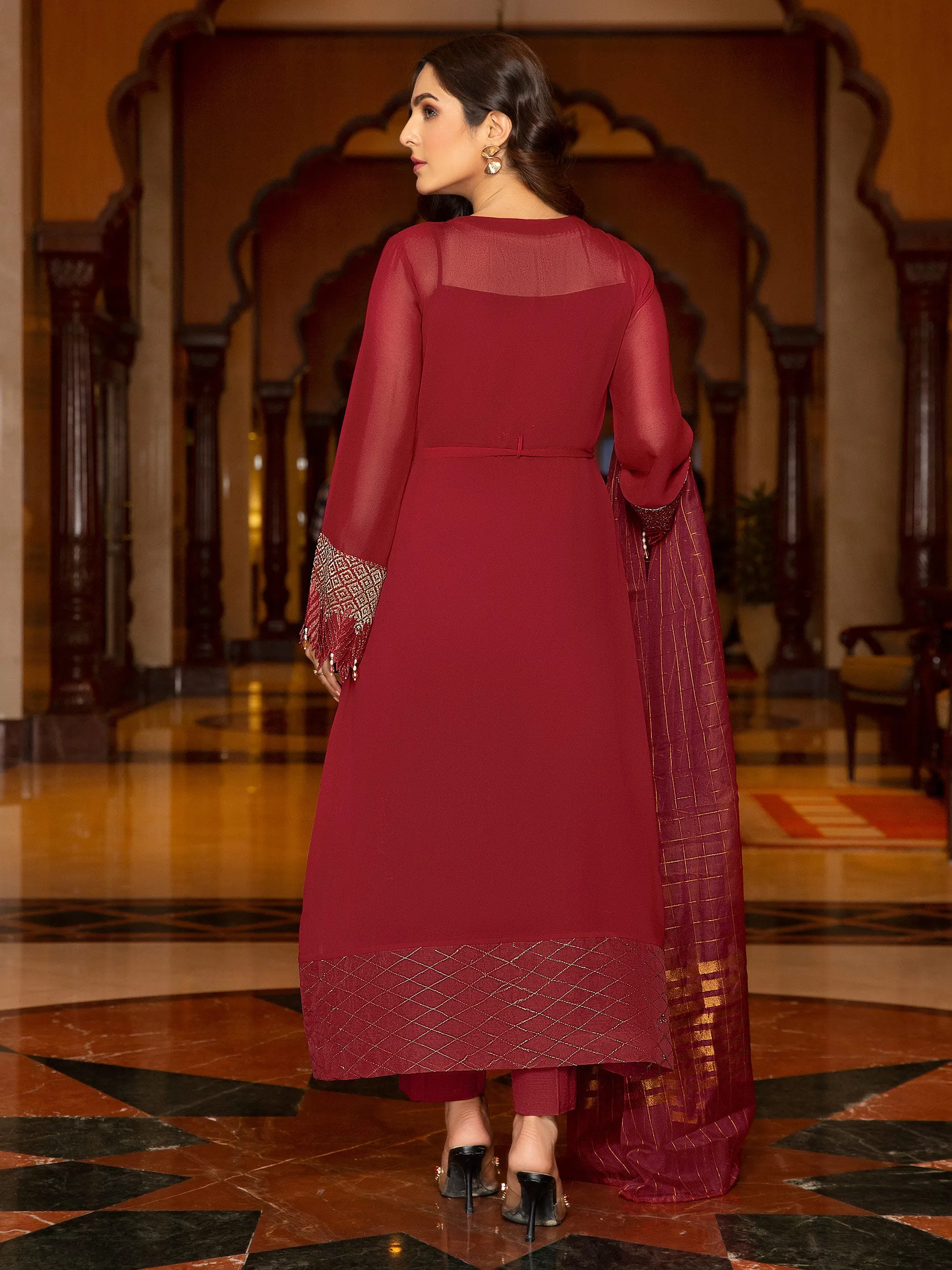 2 Piece Chiffon Suit-Embroidered (Unstitched)