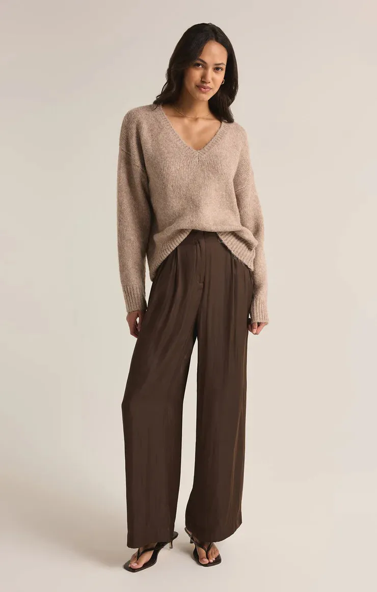 All I Want V-Neck Sweater | Heather Taupe