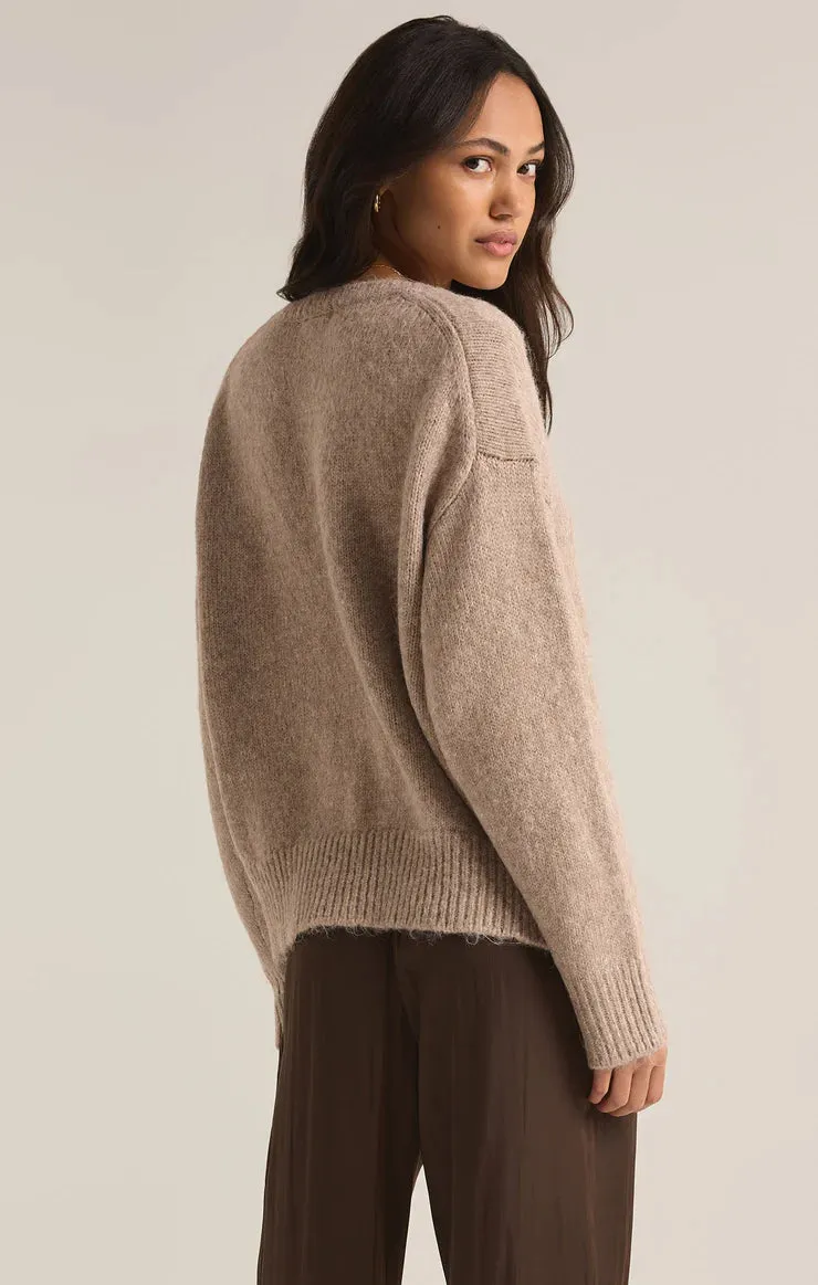 All I Want V-Neck Sweater | Heather Taupe