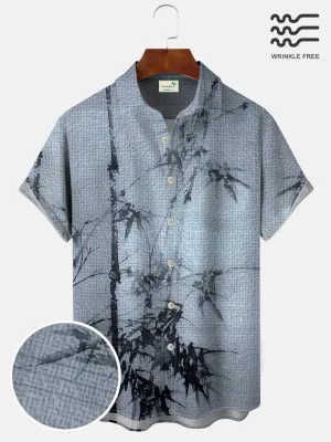 Alohadaddy Bamboo Ethnic Men's Pocket Button Casual Short Sleeve Shirt