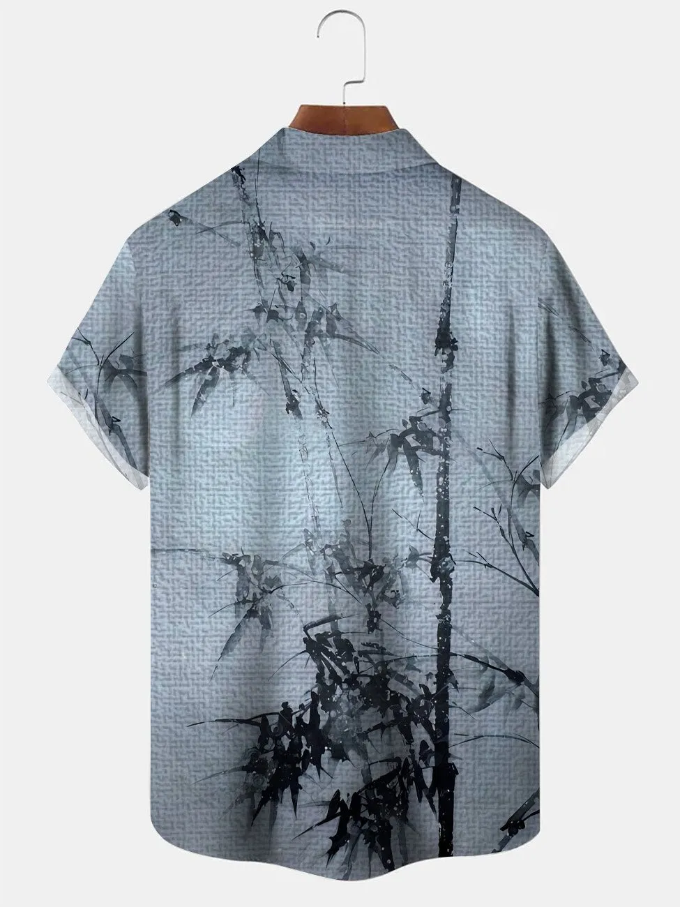 Alohadaddy Bamboo Ethnic Men's Pocket Button Casual Short Sleeve Shirt