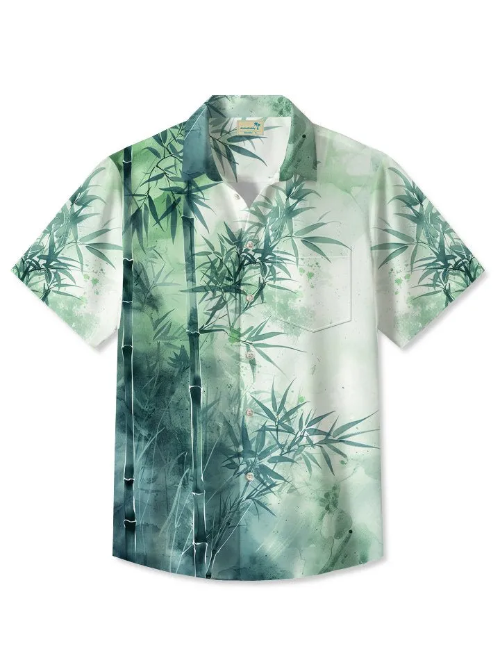 Alohadaddy Hawaiian Plant Bamboo Ink Gradient Shirt