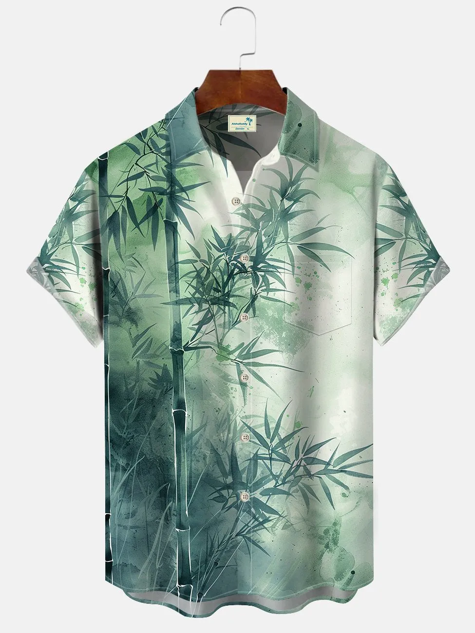 Alohadaddy Hawaiian Plant Bamboo Ink Gradient Shirt