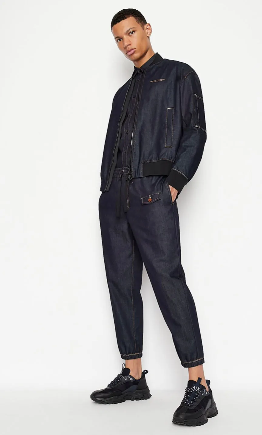 ARMANI EXCHANGE COTTON INDIGO DENIM JACKET