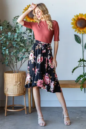 Blue Zone Planet |  Reborn J Floral Wrap Ruffle Hem Skirt
