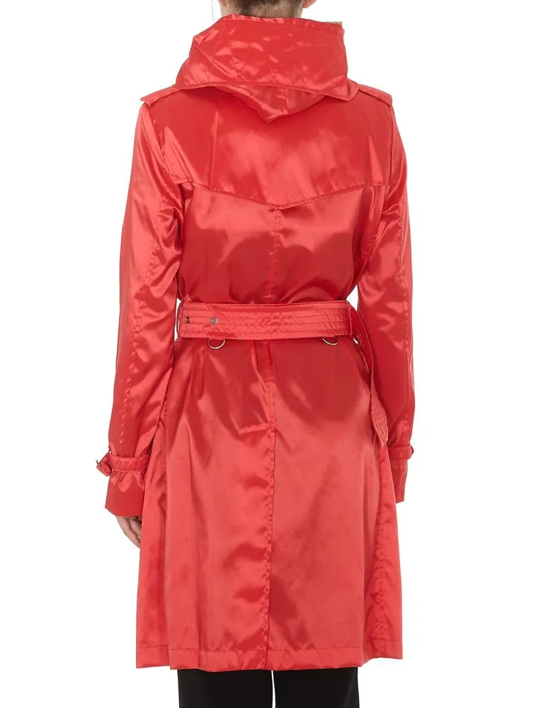 Burberry Double Breasted Hooded Trench Coat
