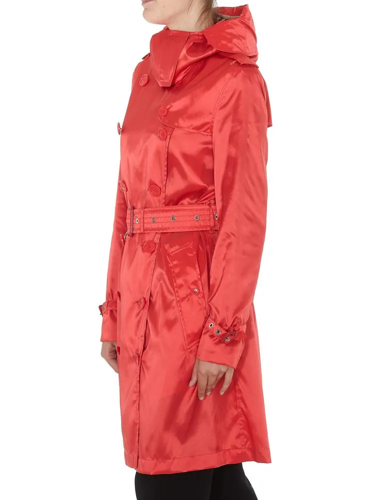 Burberry Double Breasted Hooded Trench Coat