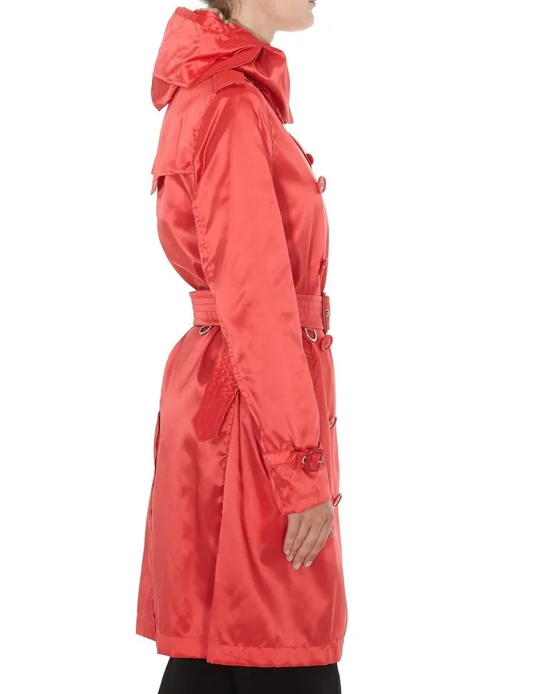 Burberry Double Breasted Hooded Trench Coat