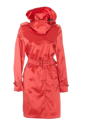 Burberry Double Breasted Hooded Trench Coat