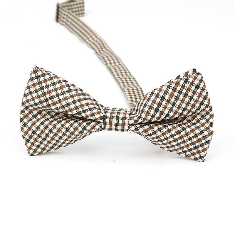 Checkered Cotton Bow Tie Pre-Tied