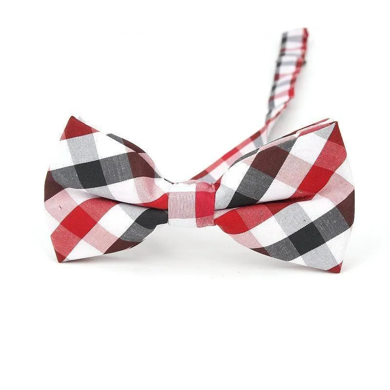Checkered Cotton Bow Tie Pre-Tied