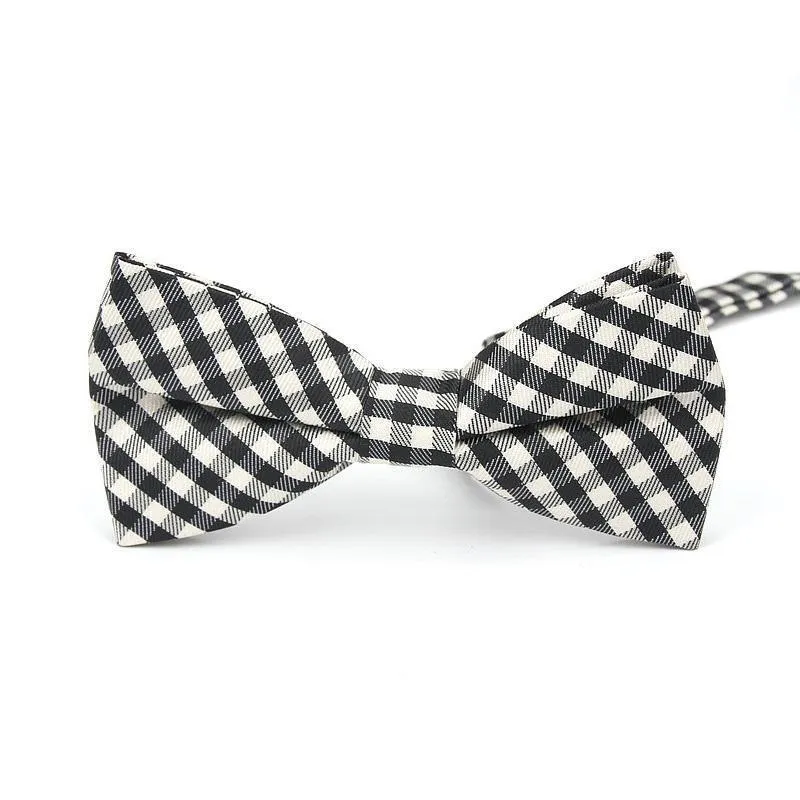 Checkered Cotton Bow Tie Pre-Tied