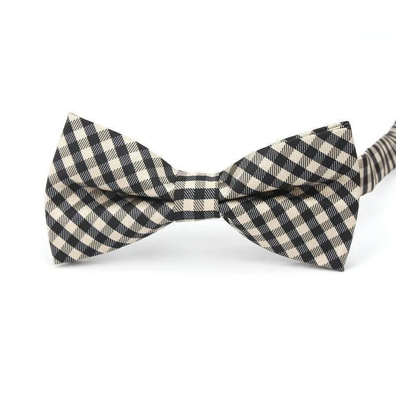 Checkered Cotton Bow Tie Pre-Tied