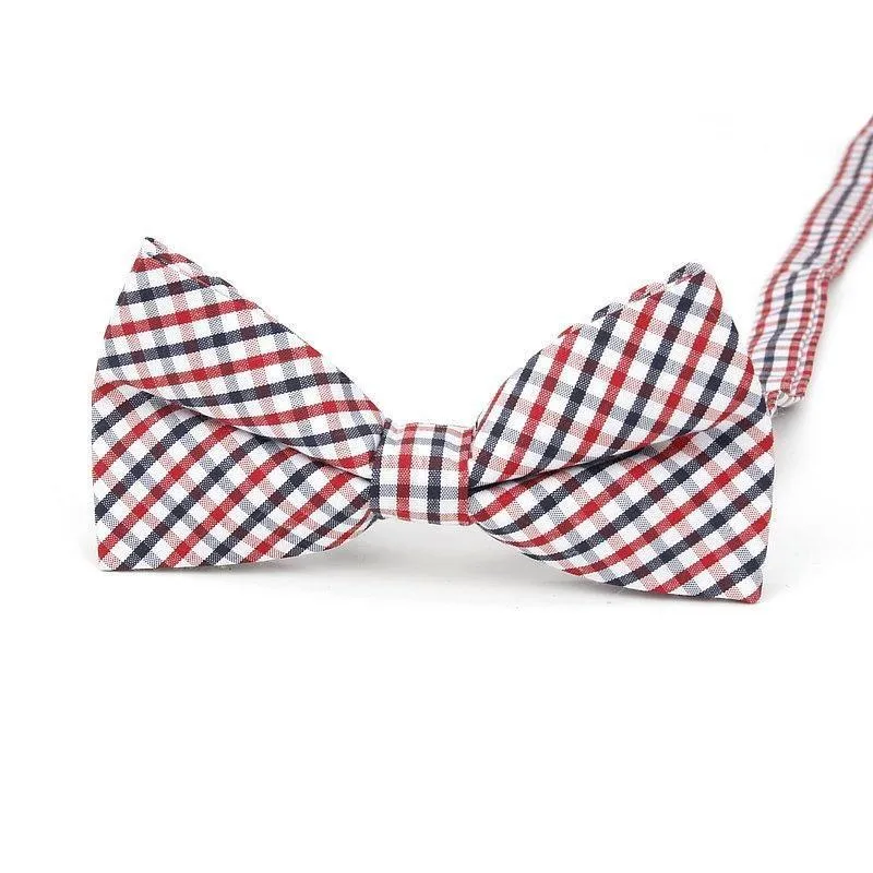 Checkered Cotton Bow Tie Pre-Tied