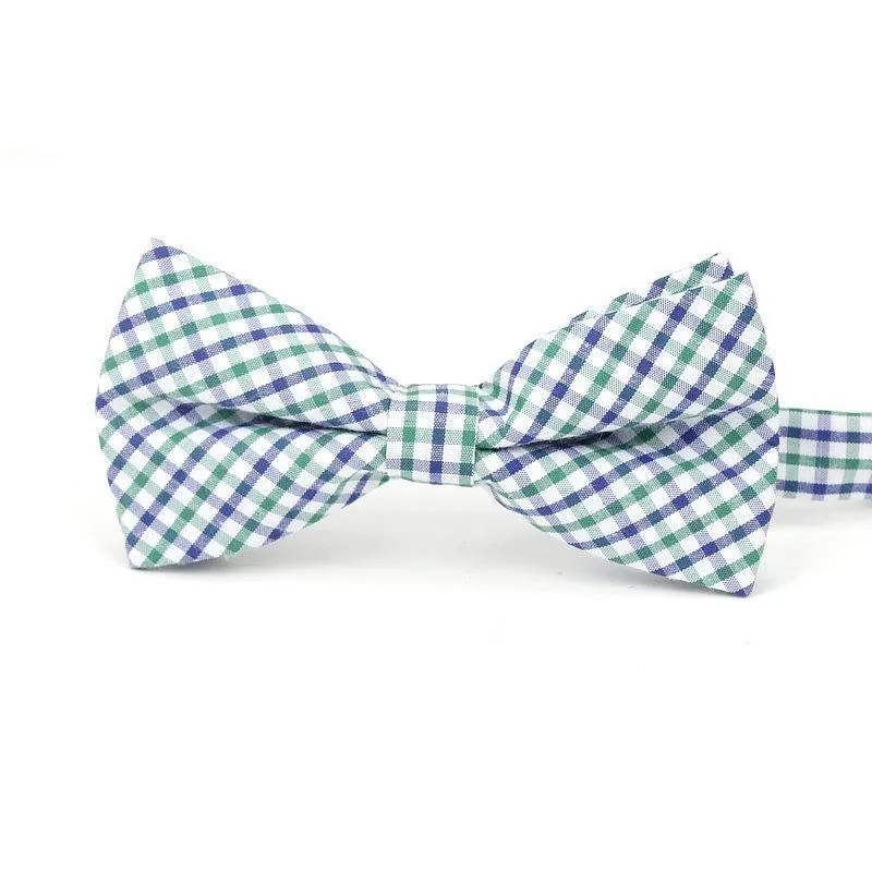 Checkered Cotton Bow Tie Pre-Tied