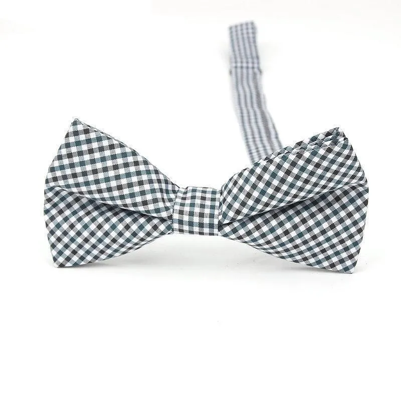 Checkered Cotton Bow Tie Pre-Tied