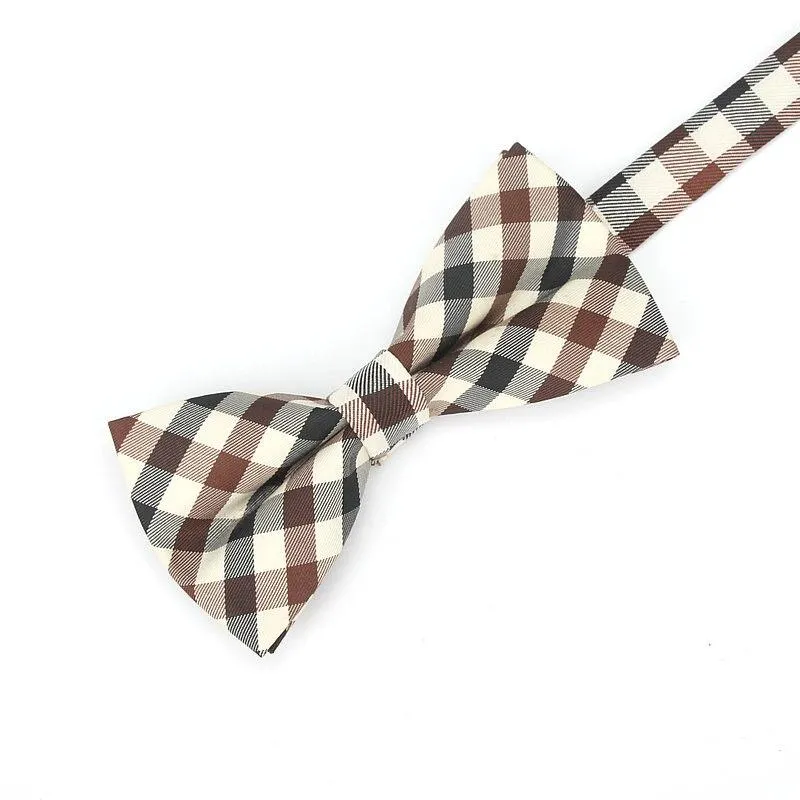Checkered Cotton Bow Tie Pre-Tied