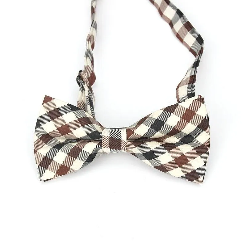 Checkered Cotton Bow Tie Pre-Tied