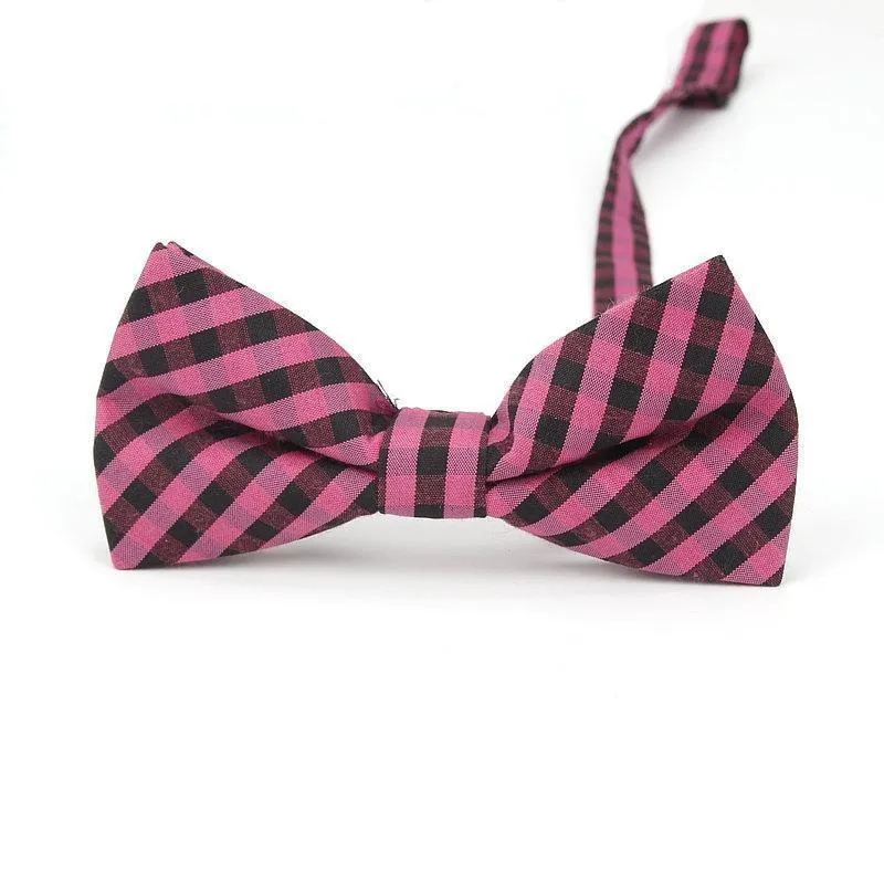 Checkered Cotton Bow Tie Pre-Tied