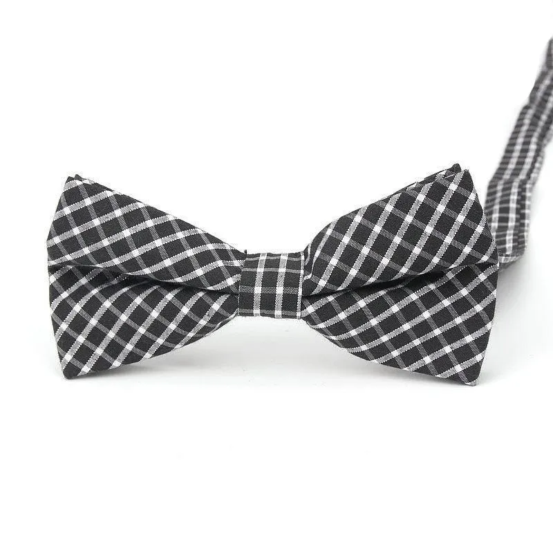 Checkered Cotton Bow Tie Pre-Tied