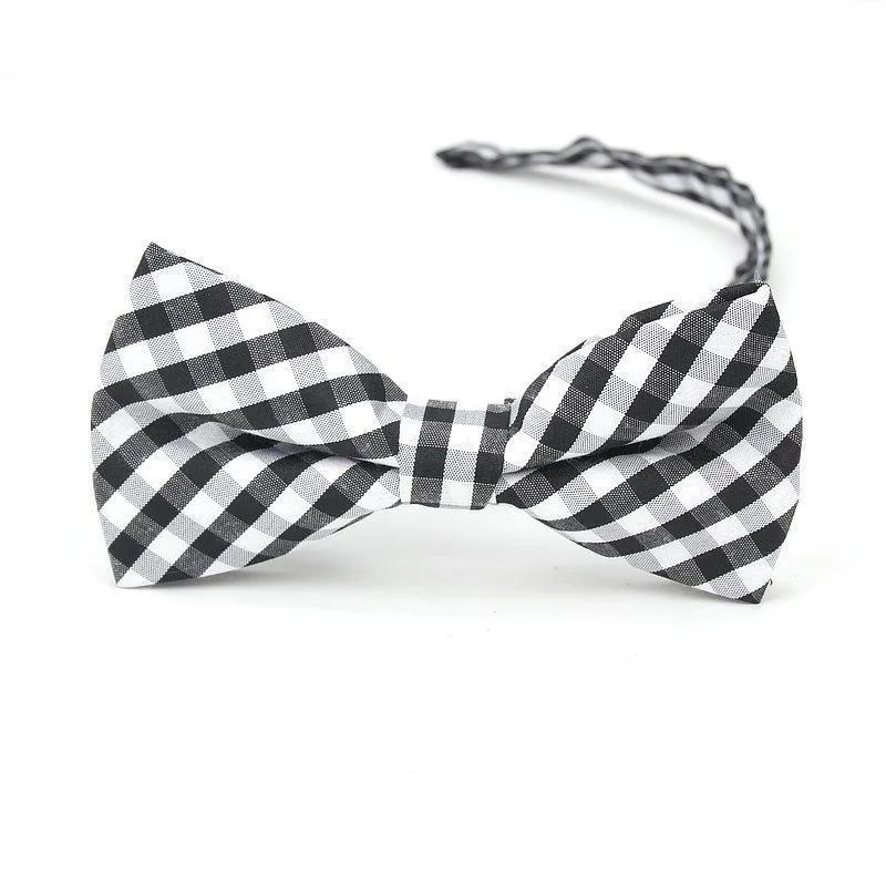 Checkered Cotton Bow Tie Pre-Tied