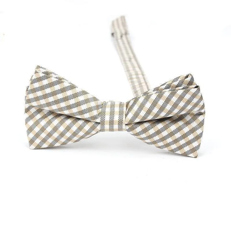 Checkered Cotton Bow Tie Pre-Tied