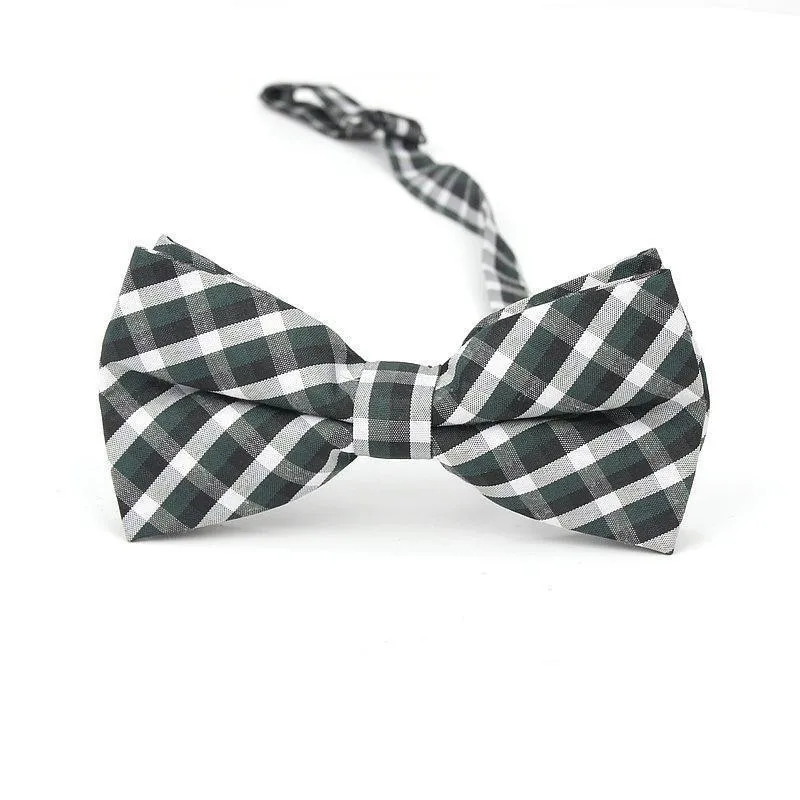 Checkered Cotton Bow Tie Pre-Tied