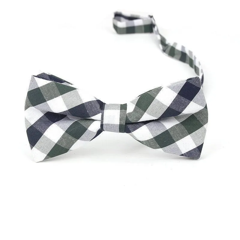 Checkered Cotton Bow Tie Pre-Tied