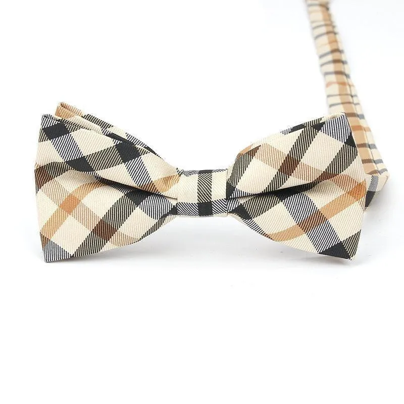 Checkered Cotton Bow Tie Pre-Tied