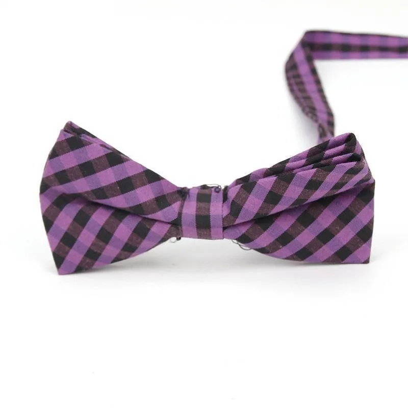 Checkered Cotton Bow Tie Pre-Tied