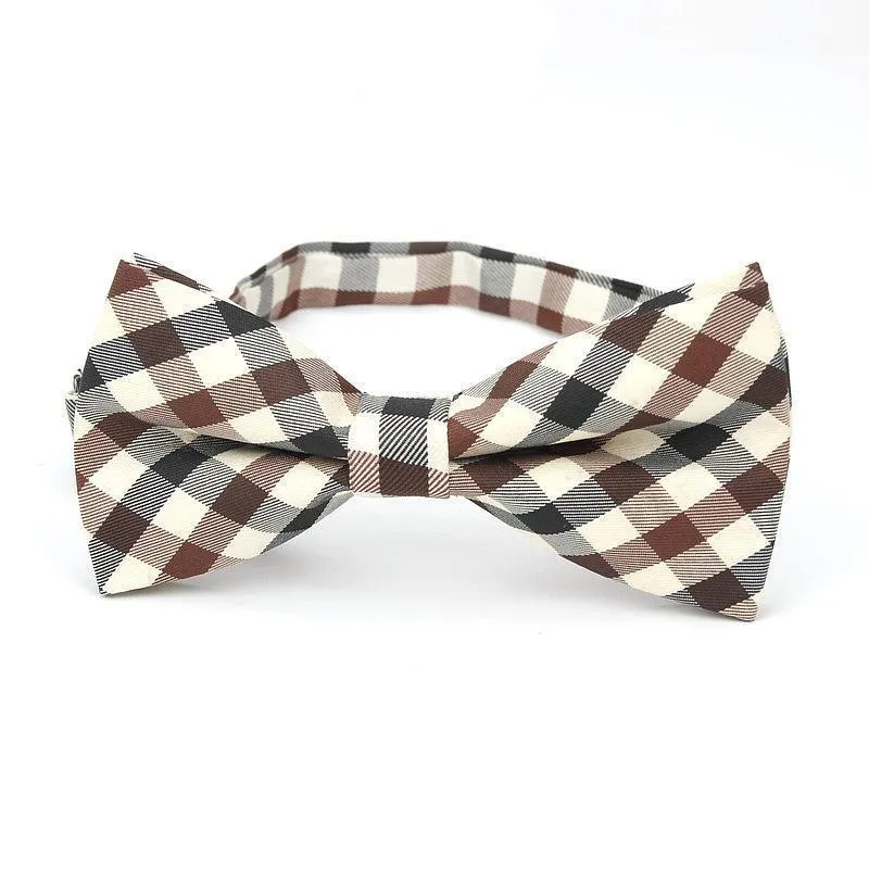 Checkered Cotton Bow Tie Pre-Tied
