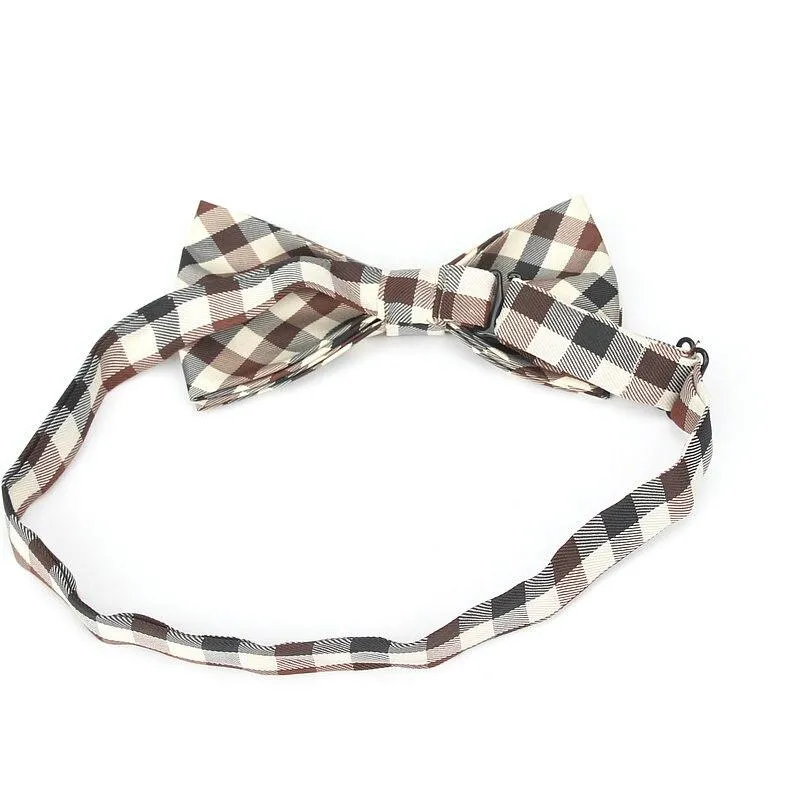 Checkered Cotton Bow Tie Pre-Tied