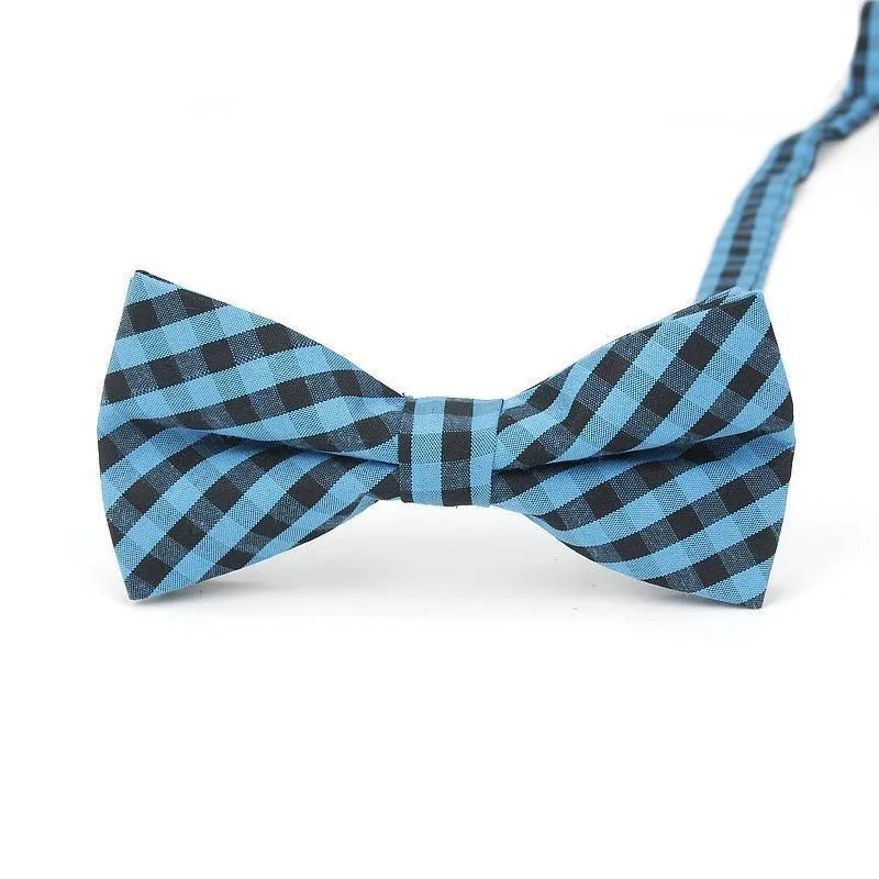 Checkered Cotton Bow Tie Pre-Tied