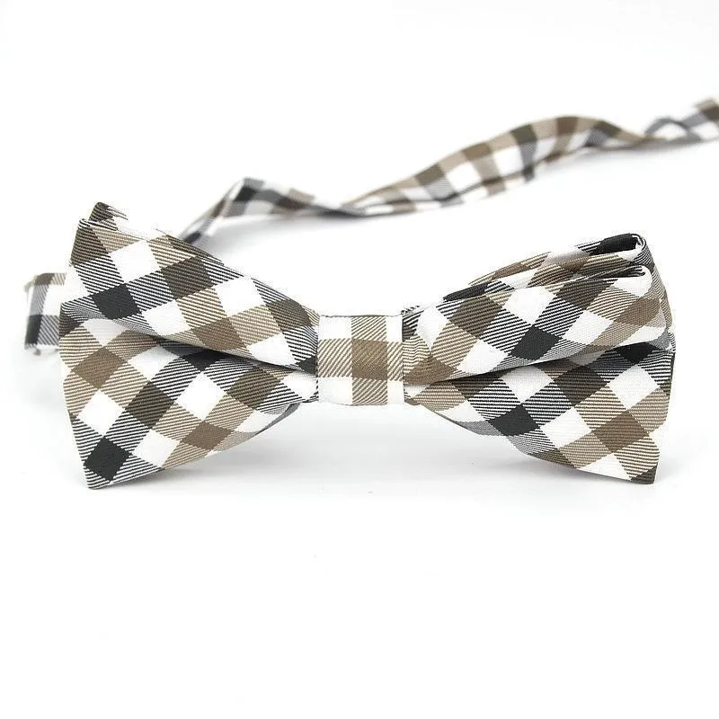Checkered Cotton Bow Tie Pre-Tied