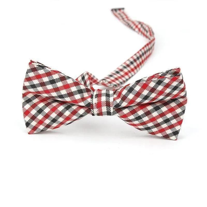 Checkered Cotton Bow Tie Pre-Tied