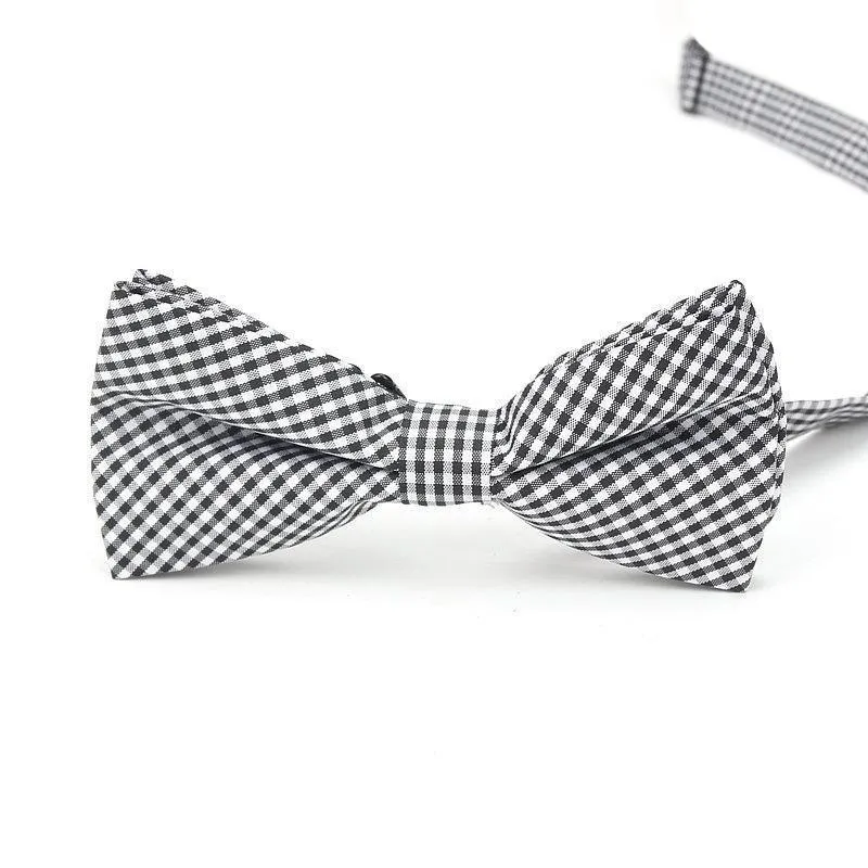 Checkered Cotton Bow Tie Pre-Tied