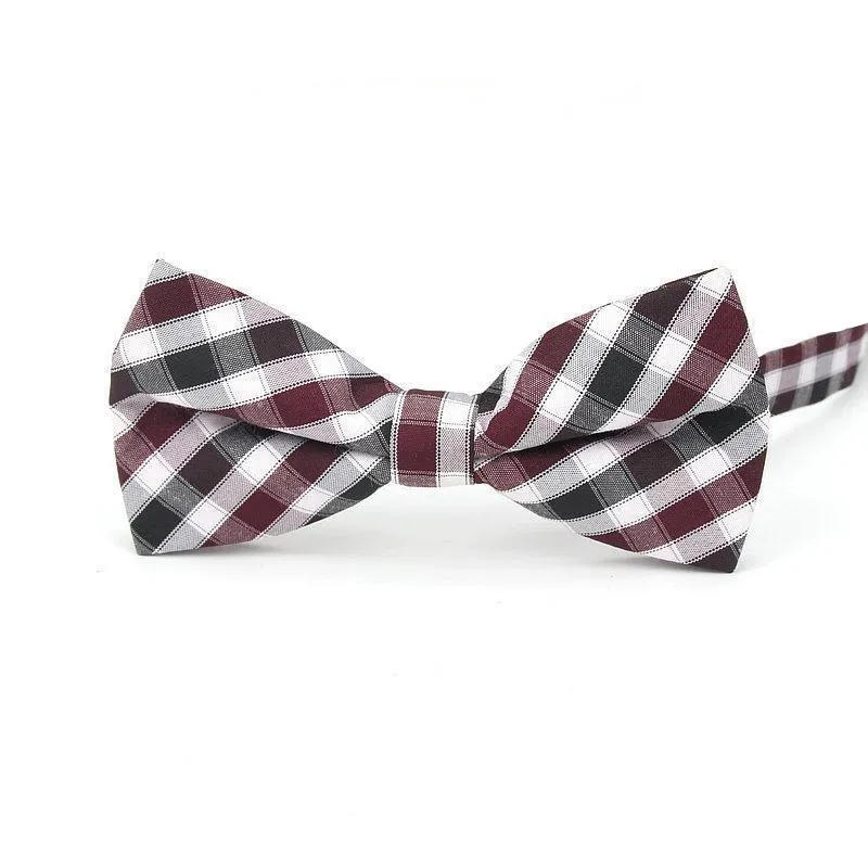 Checkered Cotton Bow Tie Pre-Tied