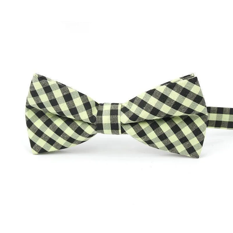 Checkered Cotton Bow Tie Pre-Tied