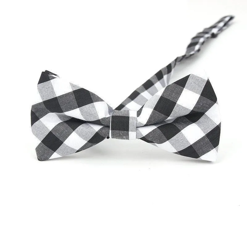 Checkered Cotton Bow Tie Pre-Tied