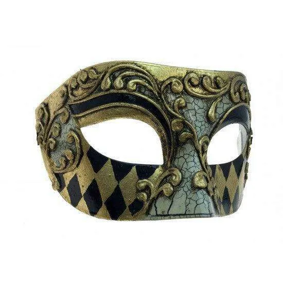 Checkered Venetian Male Mask