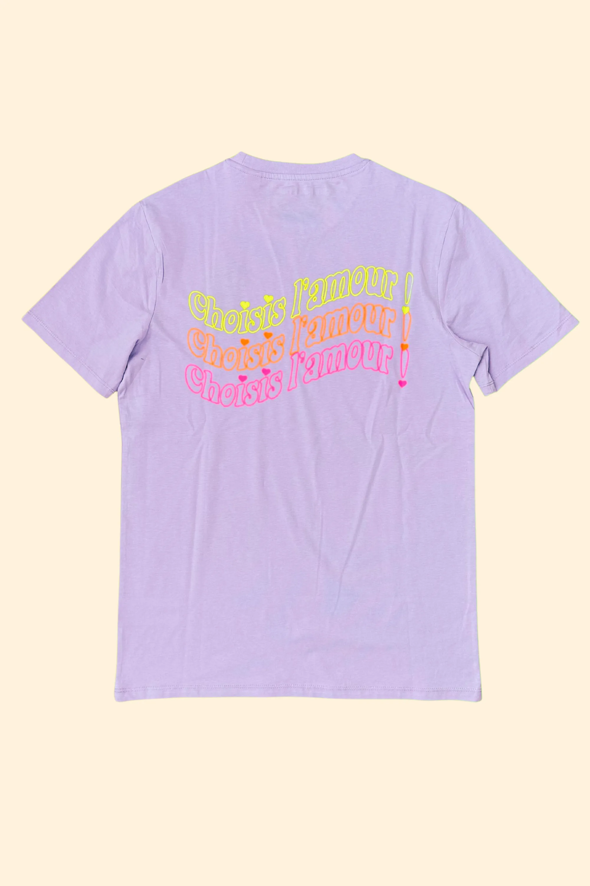 Choisis l'amour! T-Shirt - Flieder / Neon