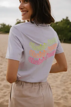 Choisis l'amour! T-Shirt - Flieder / Neon
