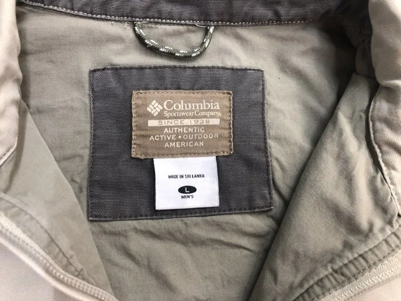 Columbia Jackets Mens Large Beige Blouson Jacket Full Zip Up Long Sleeve Outdoor
