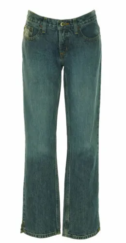 Cruel Girl Junior's Low Rise Relaxed Fit Zipper Fly Jeans Medium Wash