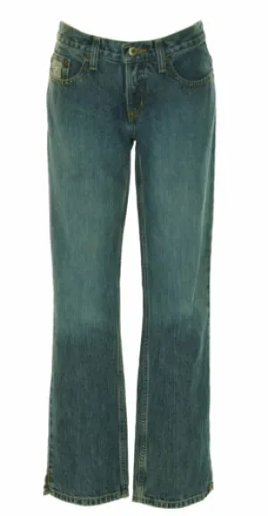 Cruel Girl Junior's Low Rise Relaxed Fit Zipper Fly Jeans Medium Wash