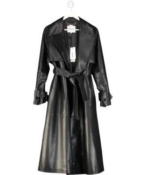 Each Other Black Vegan Leather Trench Coat UK S