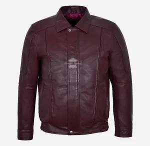 ESSEX Men's Leather Blouson Jacket Classic Soft Leather Jacket