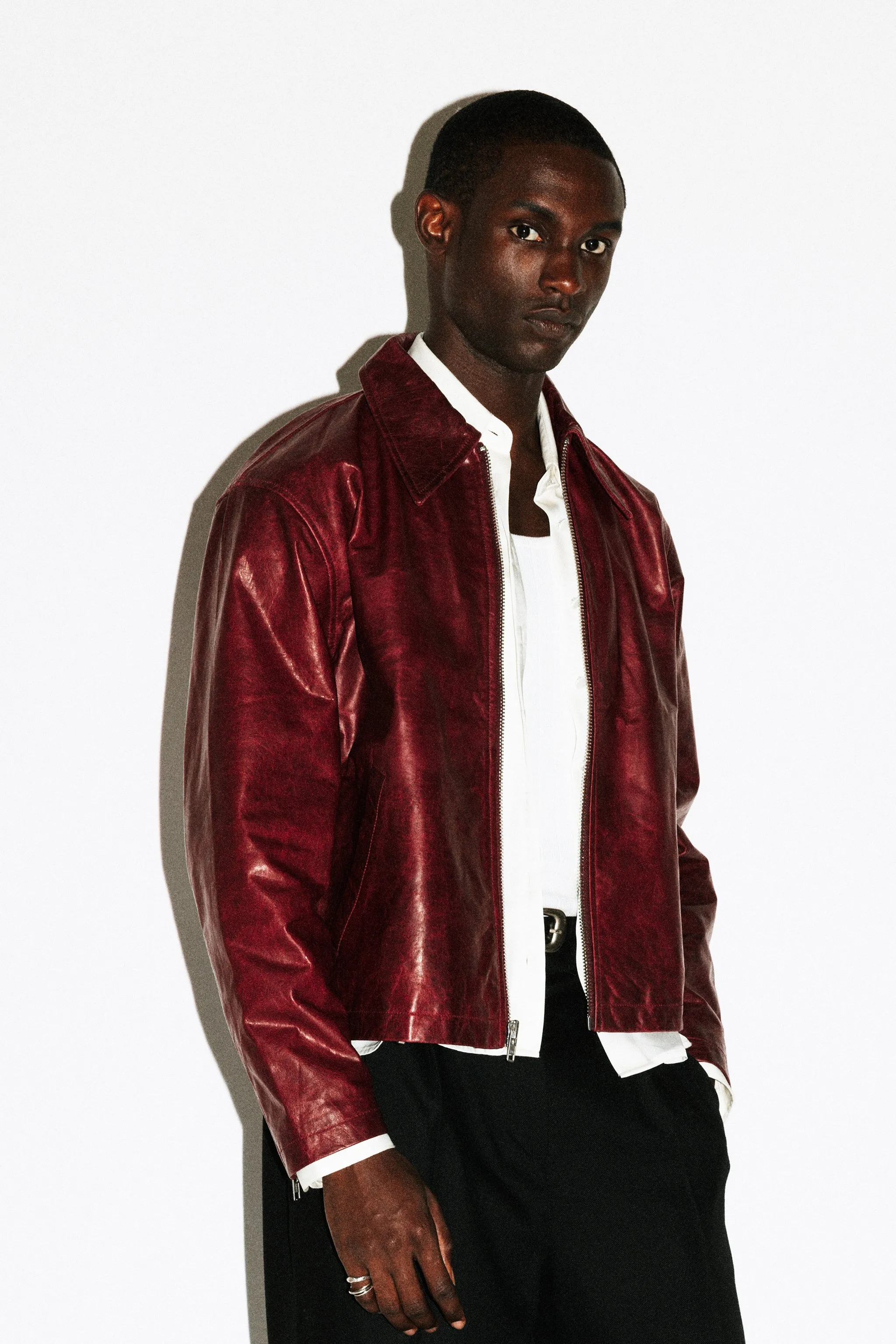 Fairfax Leather Blouson  |  Cherry