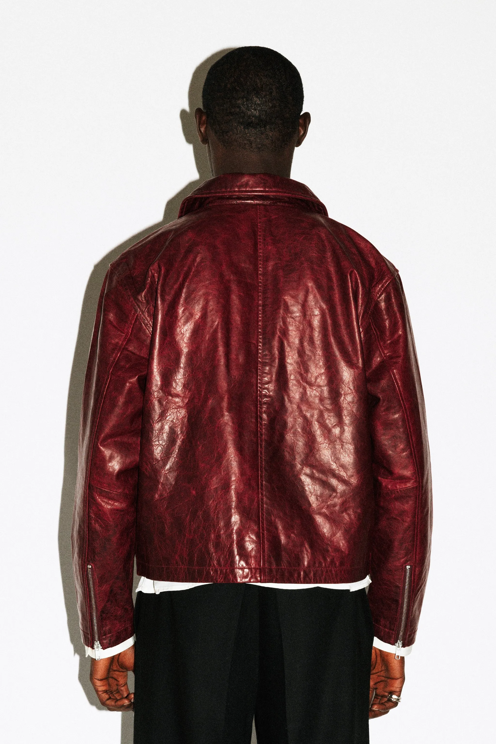Fairfax Leather Blouson  |  Cherry