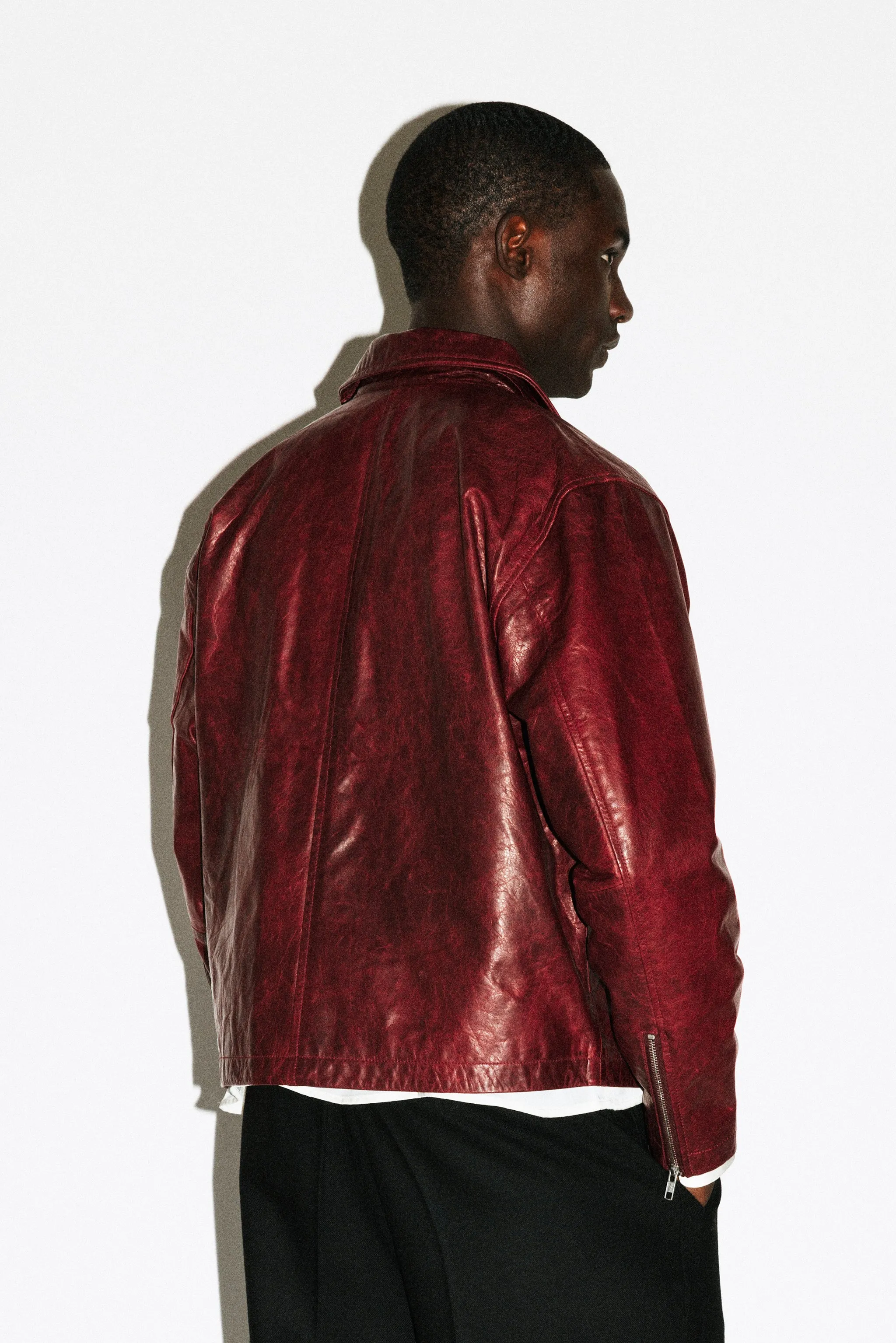 Fairfax Leather Blouson  |  Cherry